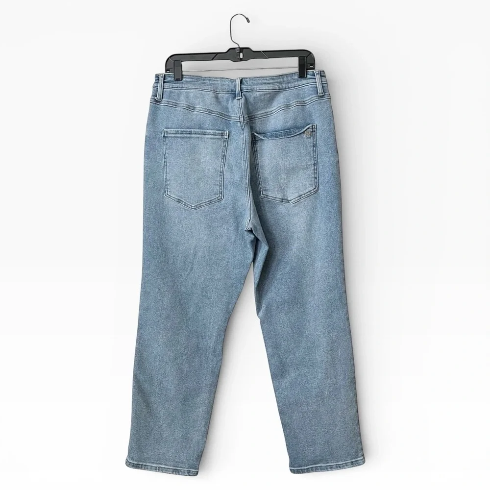 Grace & Lace Boyfriend High Rise Ankle Jeans Women's Size 16 Light Wash Stretch - Picture 4 of 5